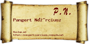 Pangert Nárciusz névjegykártya